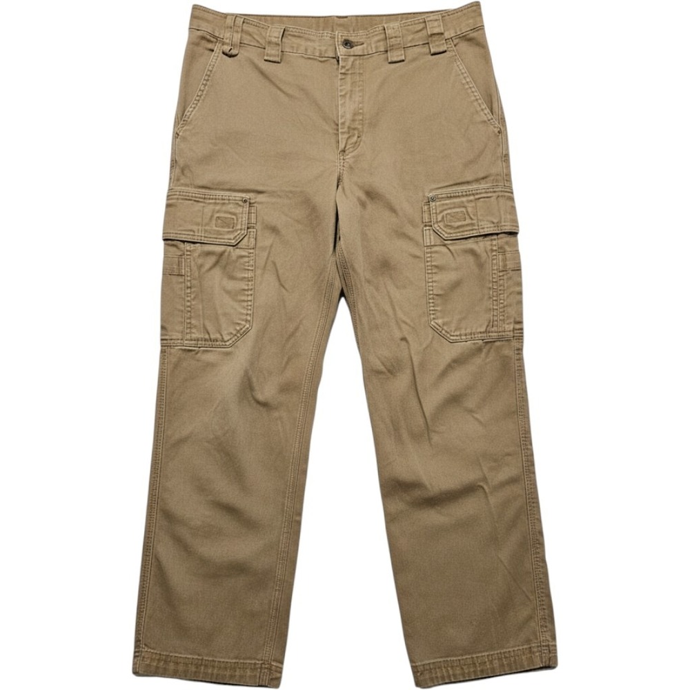 Duluth Trading Co Cargo Pants Mens 34x32 Tan Flex Fire Hose Trim Fit Workwear